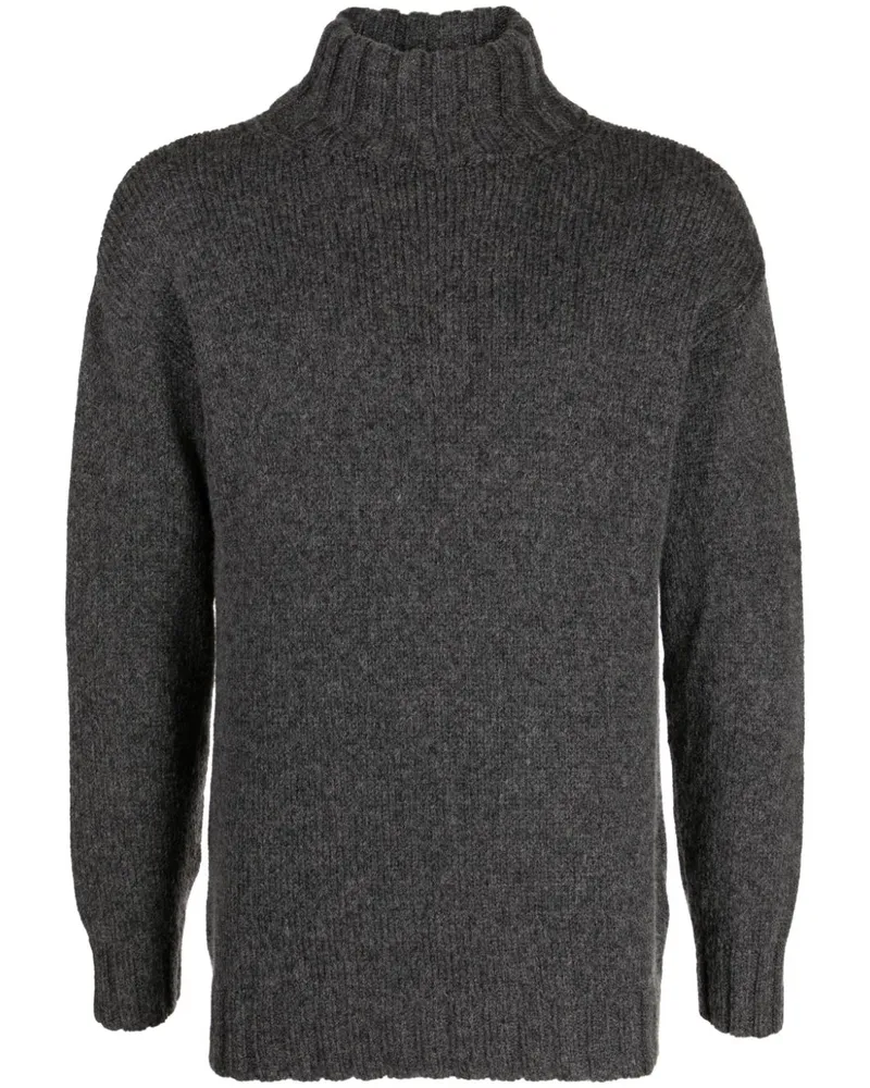 forme d'expression Gerippter Pullover mit Stehkragen - Grau Grau