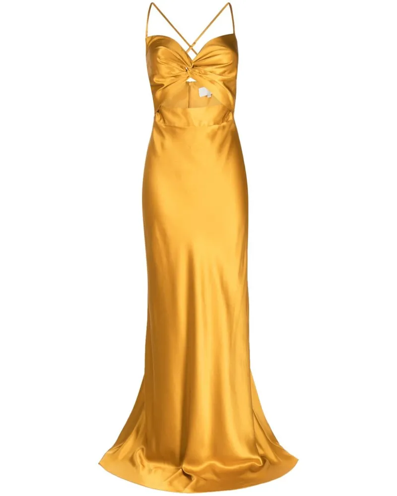 mason by michelle mason Abendkleid aus Seide mit verdrehtem Design - Gelb Gelb