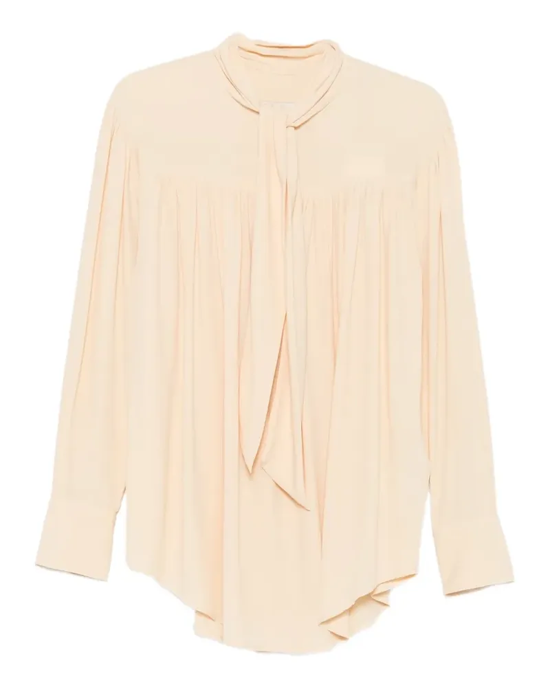 AMI Paris Ascot Bluse mit Falten - Nude Nude