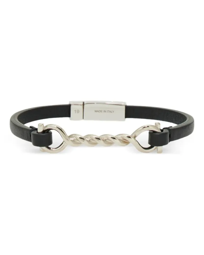 Ferragamo Gancini Lederarmband (20 cm) - Silber Silber