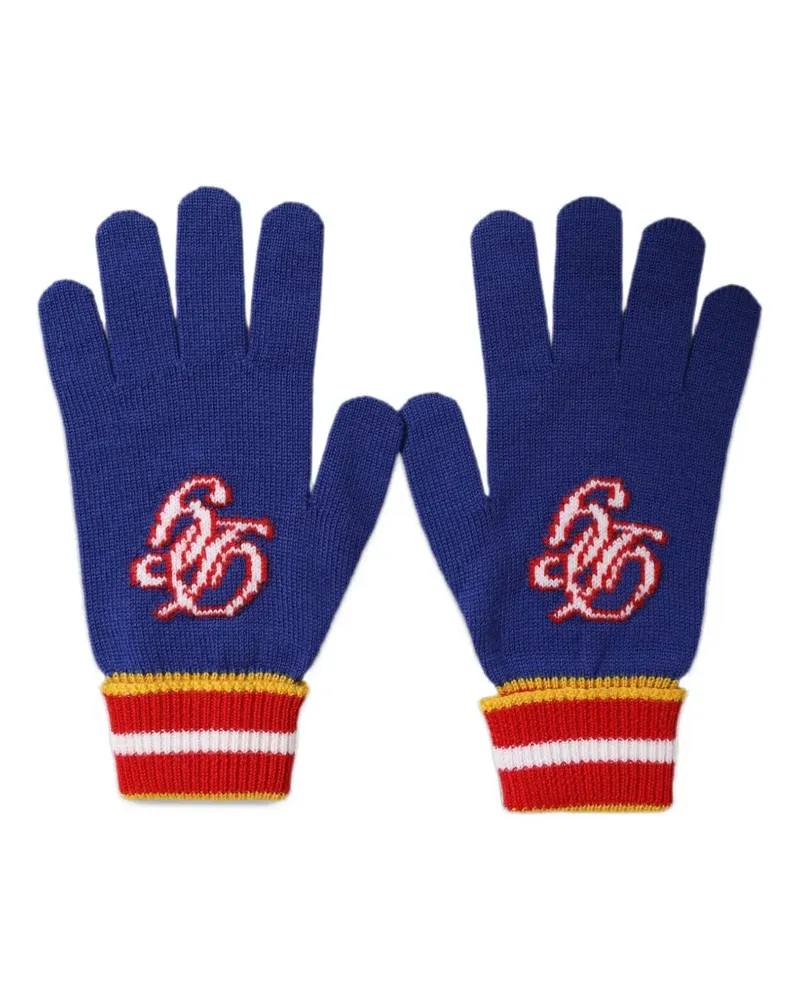 Dolce & Gabbana DG Logo embroidered gloves - Blau Blau