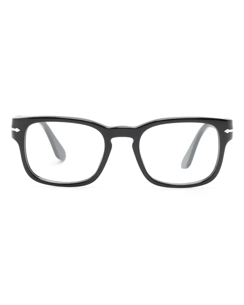 Persol Brille mit eckigem Gestell - Schwarz Schwarz