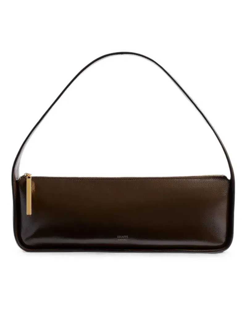 KHAITE Lori bag in chestnut crackle patent leather - Braun Braun