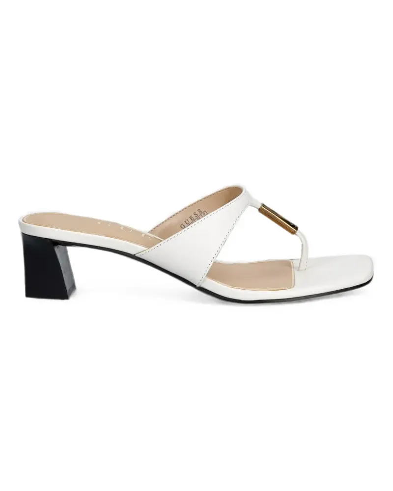 Guess Yaiza logo-plaque square-toe sandals - Weiß Weiß