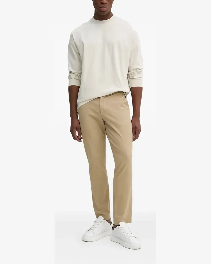 HUGO BOSS Langarmshirt mit Rundhalsausschnitt - Nude Nude