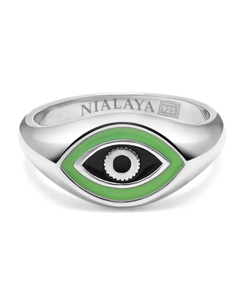Nialaya Evil Eye Ring - Silber Silber
