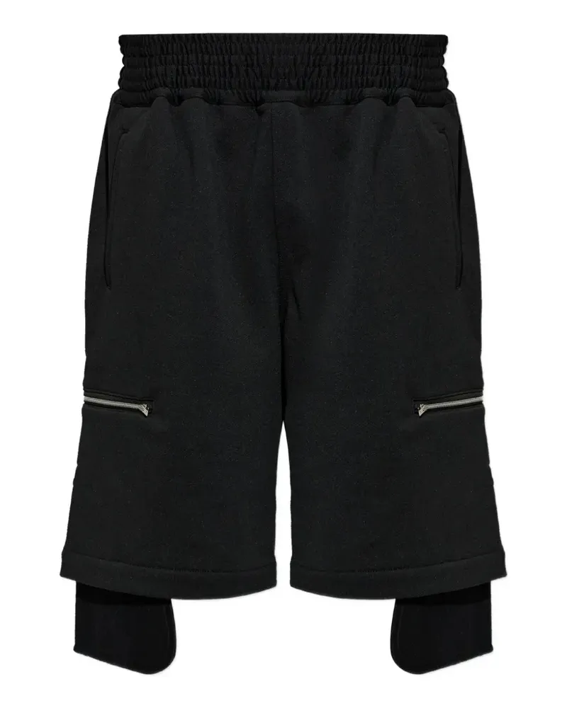 Comme des Garçons Cargo-Shorts im Layering-Look mit Reißverschlusstasche - Schwarz Schwarz