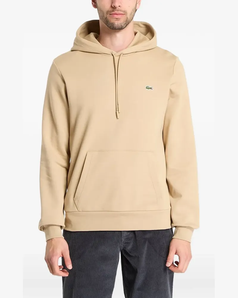 Lacoste chest logo drawstring hoodie - Nude Nude