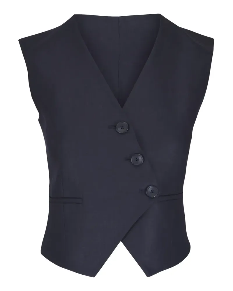 TWP Tyler asymmetric-fastening vest - Blau Blau