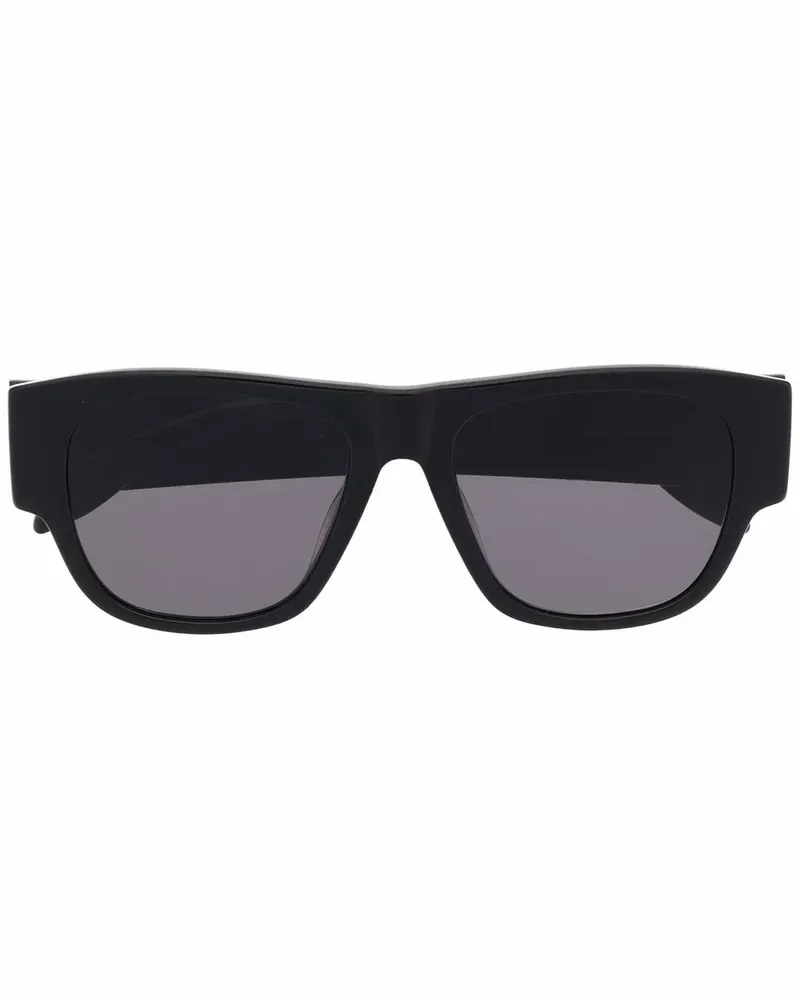 Alexander McQueen Eckige Sonnenbrille mit Graffiti-Print - Schwarz Schwarz