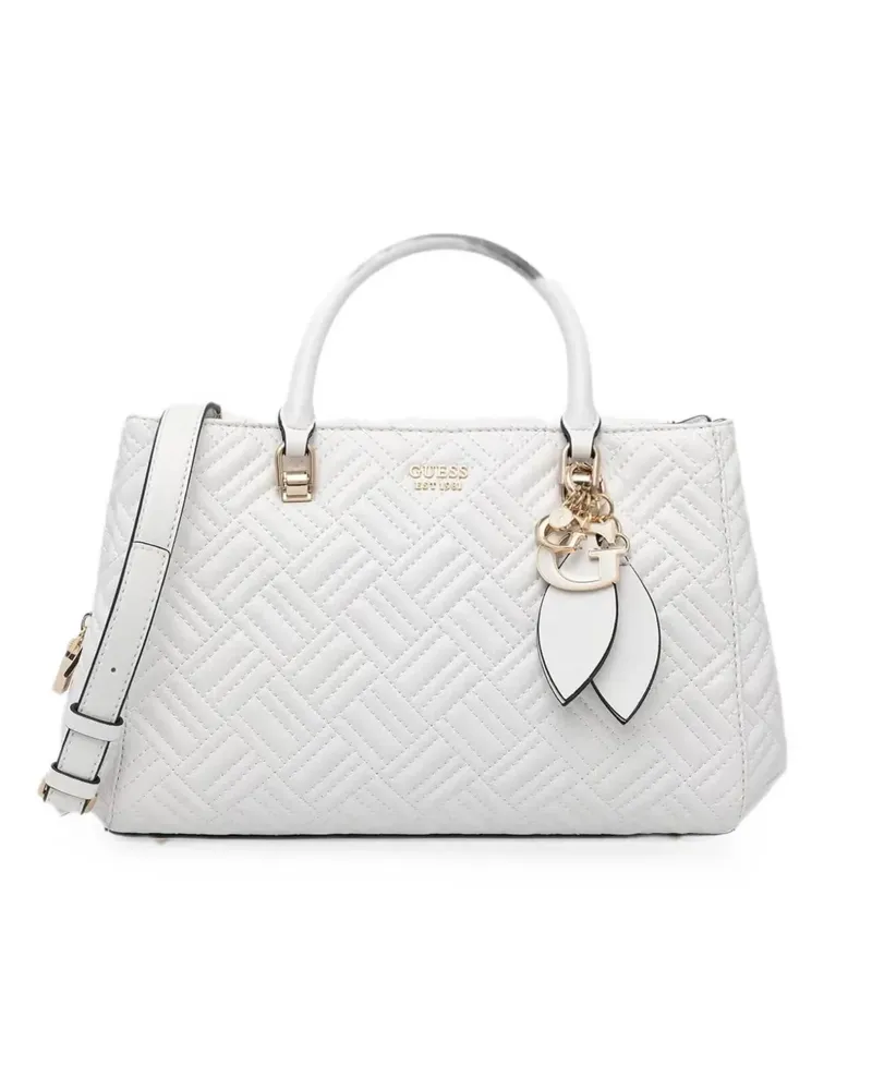Guess quilted logo-charm tote bag - Weiß Weiß