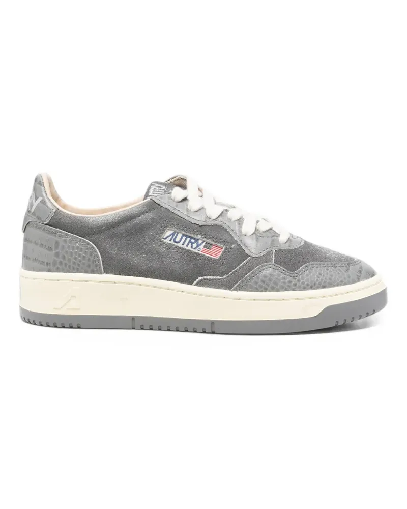AUTRY Medalist croc-effect leather sneakers - Grau Grau