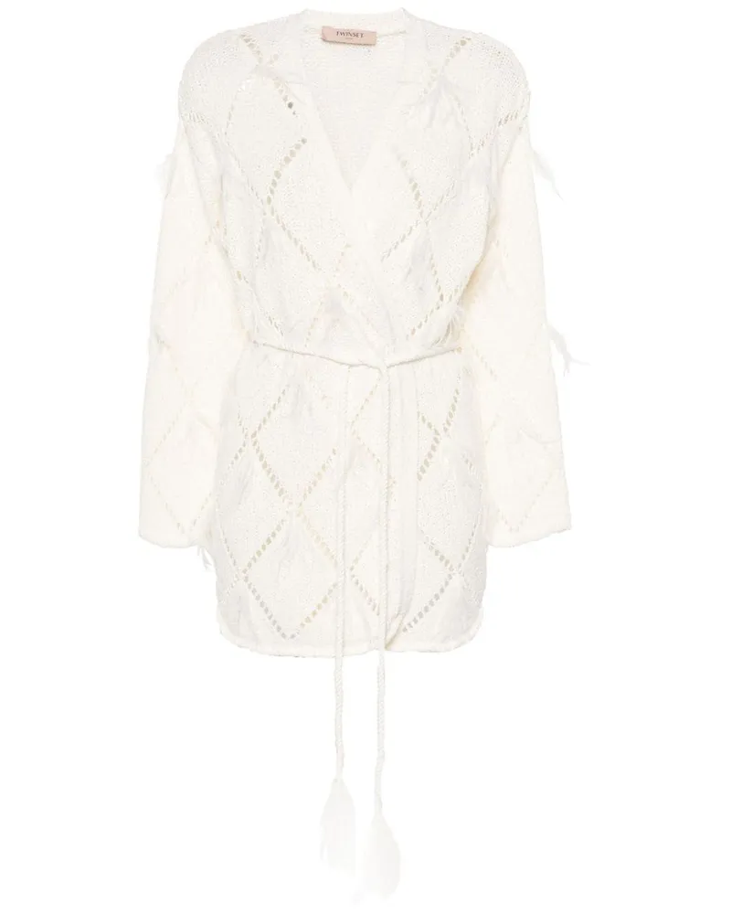 Twin-Set Cardigan mit Rautenmuster - Nude Nude