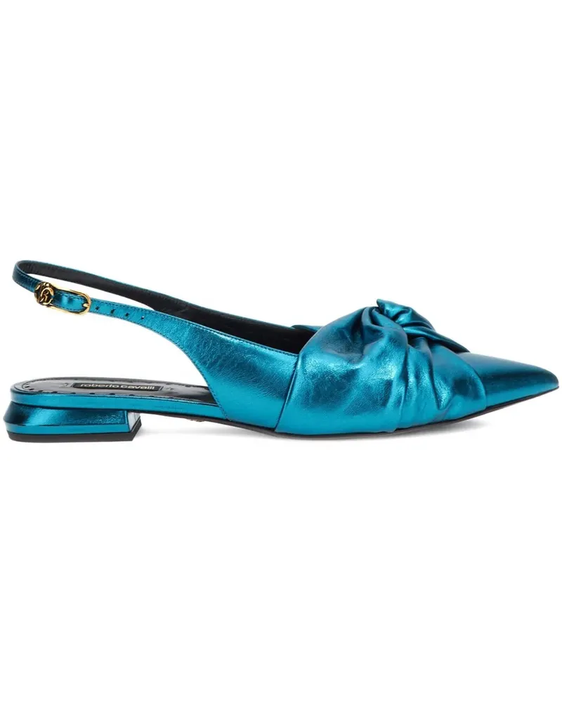 Roberto Cavalli Flache Pumps mit Knotendetail - Blau Blau