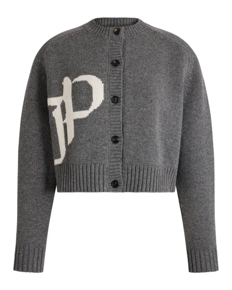 Patou Cardigan mit Intarsien-Logo - Grau Grau