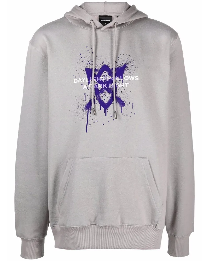 Daily Paper Hoodie mit Logo-Print Grau