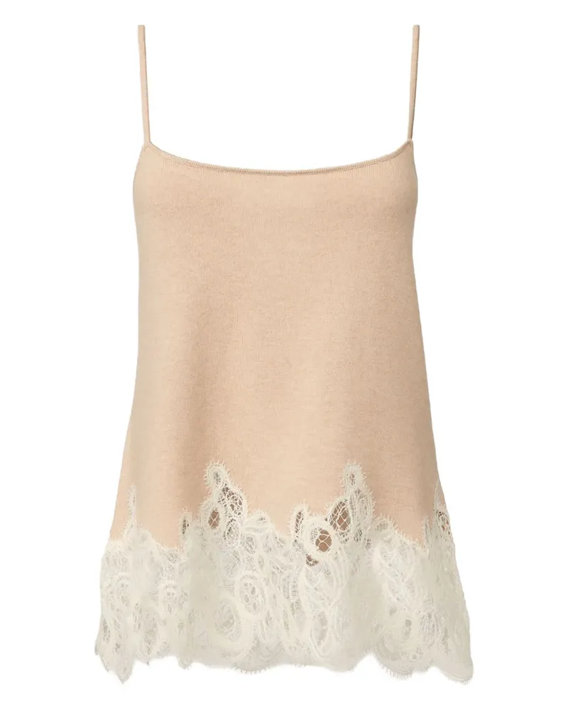 Fabiana Filippi Tanktop mit Spitzendetails - Nude Nude