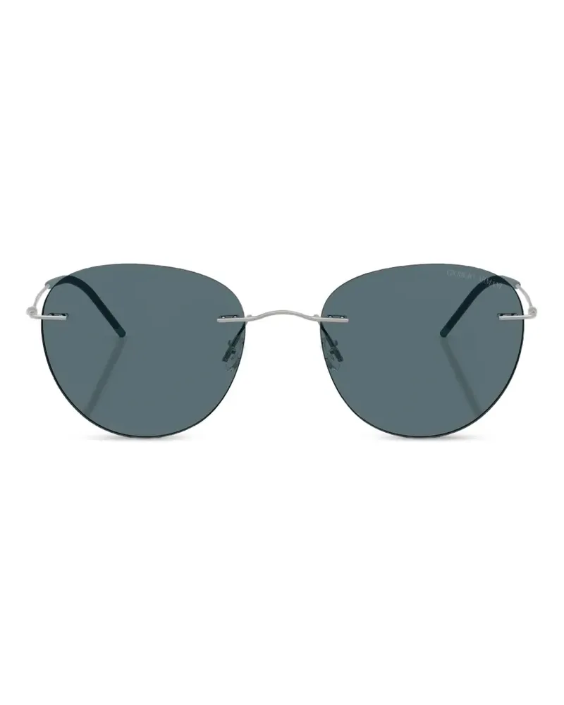 Giorgio Armani Sonnenbrille mit rundem Gestell - Silber Silber