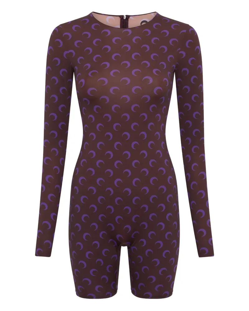 Marine Serre Playsuit mit Mond-Print - Violett Violett