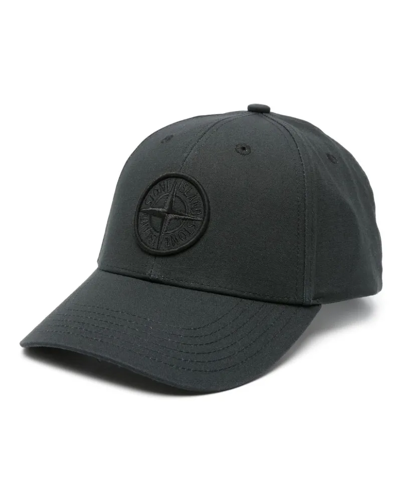 Stone Island Baseballkappe mit Logo-Stickerei - Schwarz Schwarz