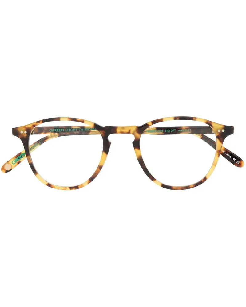 Garrett Leight Hampton Brille mit rundem Gestell - Braun Braun