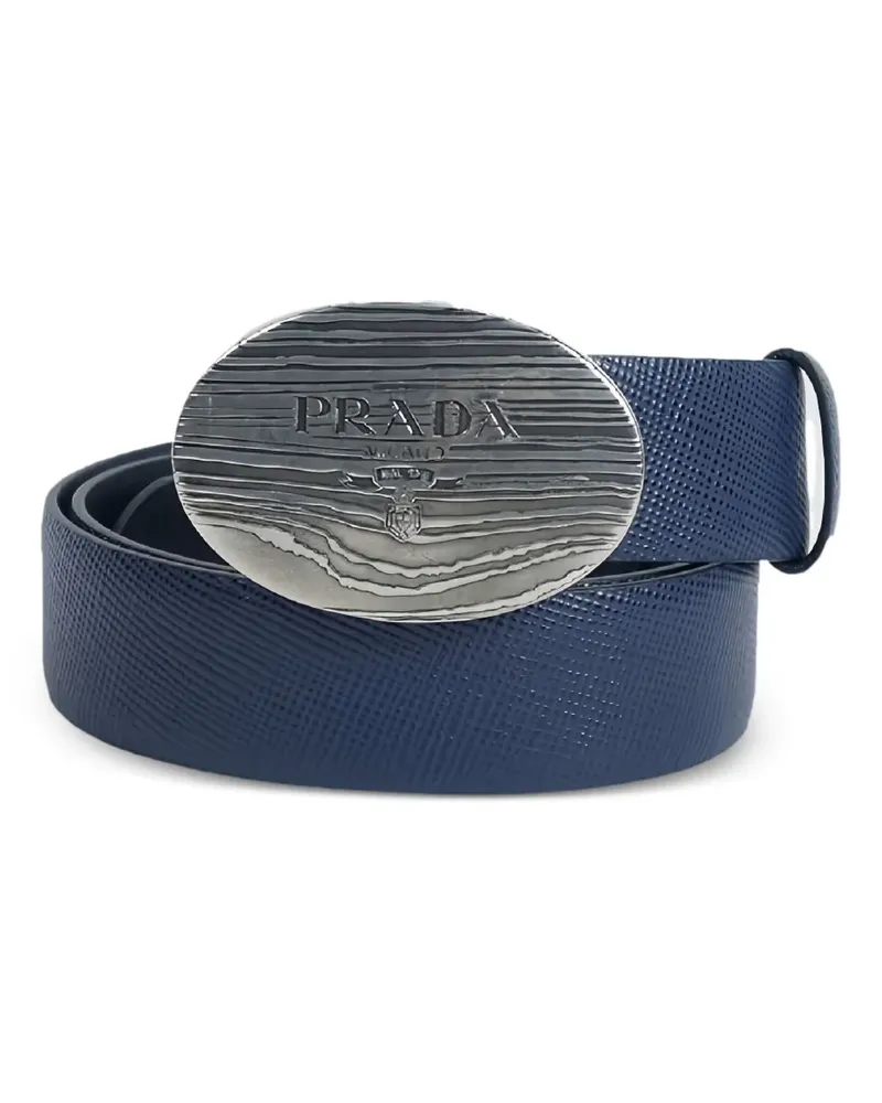 Prada Gürtel mit texturierter Schnalle - Blau Blau
