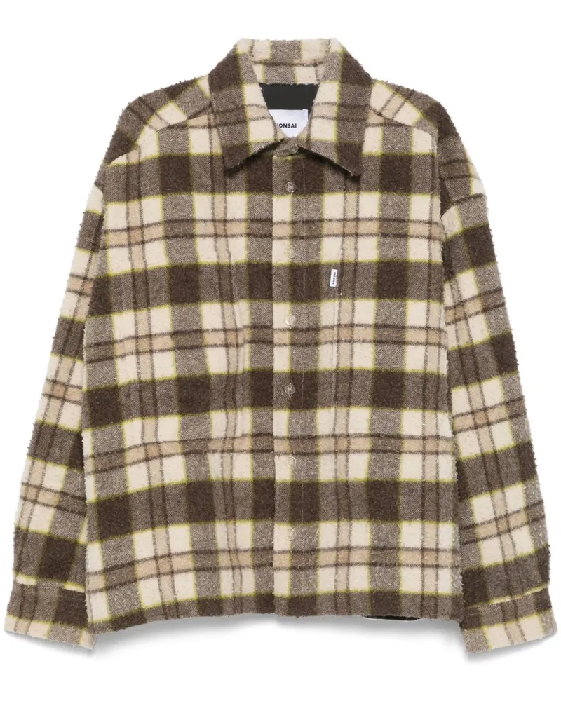 BONSAI Karierte Jacke - Braun Braun