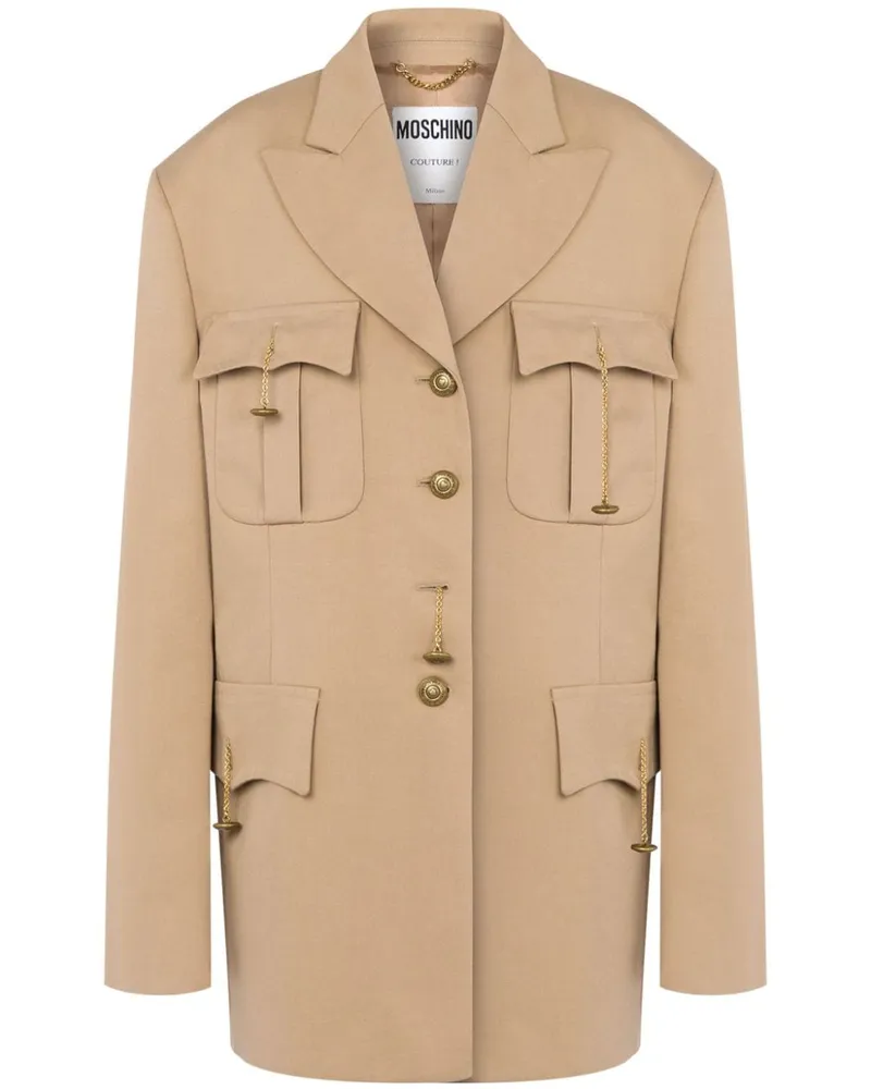 Moschino Mantel mit spitzem Revers - Nude Nude