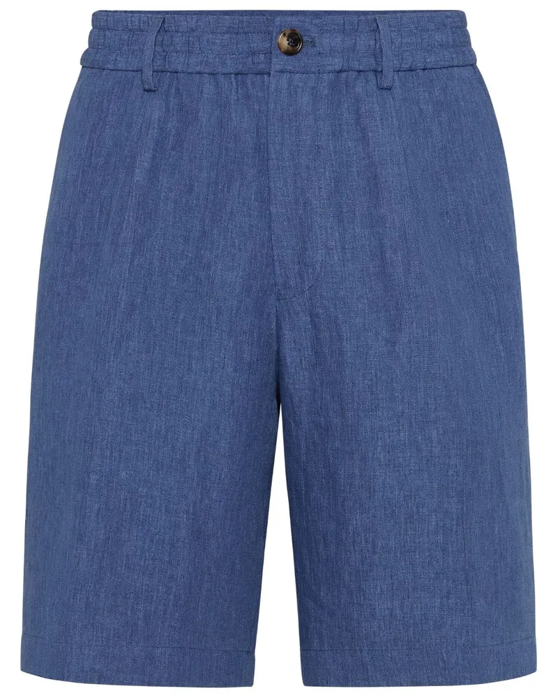 Brunello Cucinelli Bermudas aus Leinen - Blau Blau