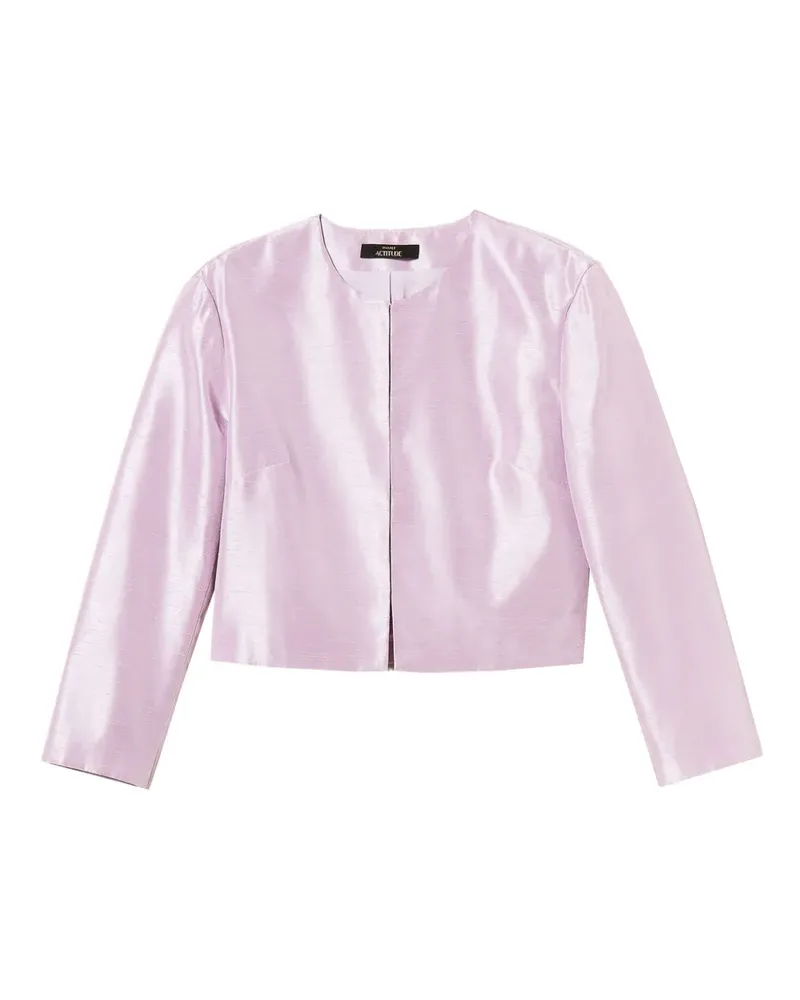 Twin-Set Shantung Cropped-Jacke - Rosa Rosa