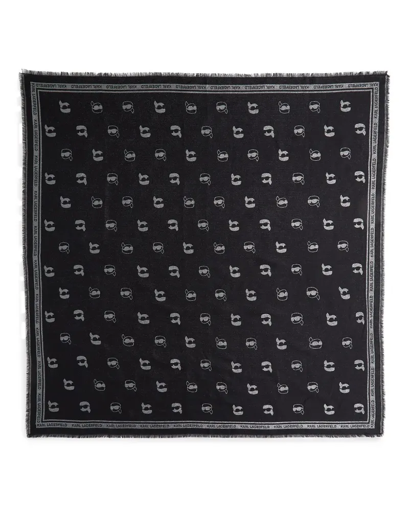 Karl Lagerfeld Ikon Schal aus Jacquard - Schwarz Schwarz