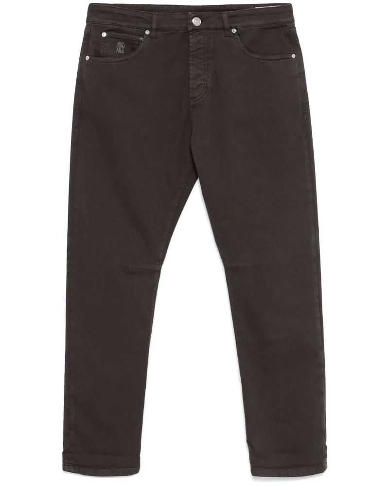 Brunello Cucinelli Stückgefärbte Jeans - Braun Braun