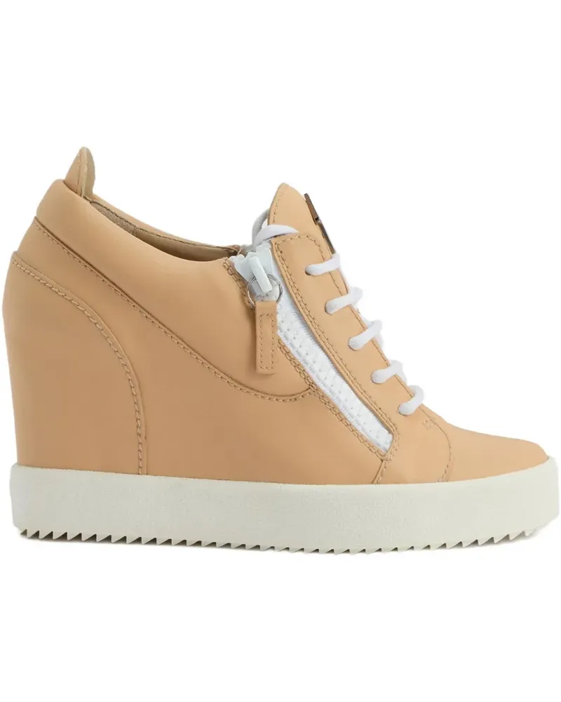 Giuseppe Zanotti Wedge-Sneakers mit Reißverschlussdetail 75mm - Nude Nude