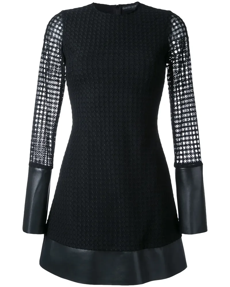 David Koma Minikleid mit Spitzenbesatz - Schwarz Schwarz