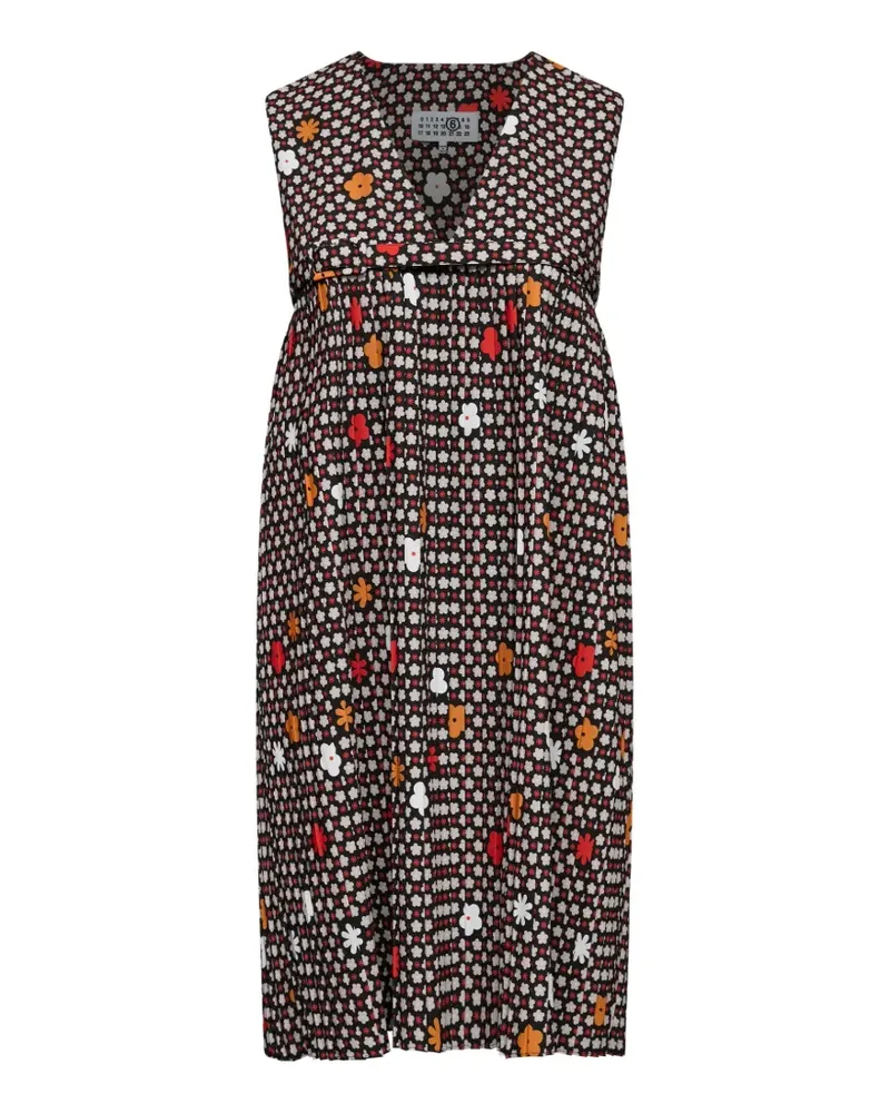 Maison Margiela V-neck floral-print mini dress - Rot Rot