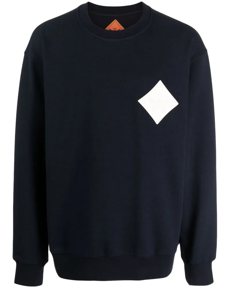 MCM Sweatshirt mit Logo-Applikation - Blau Blau