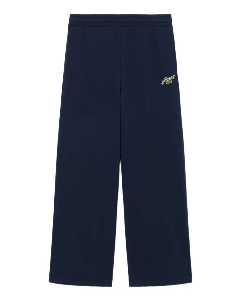 Lacoste logo-embroidered wide-leg track pants - Blau Blau