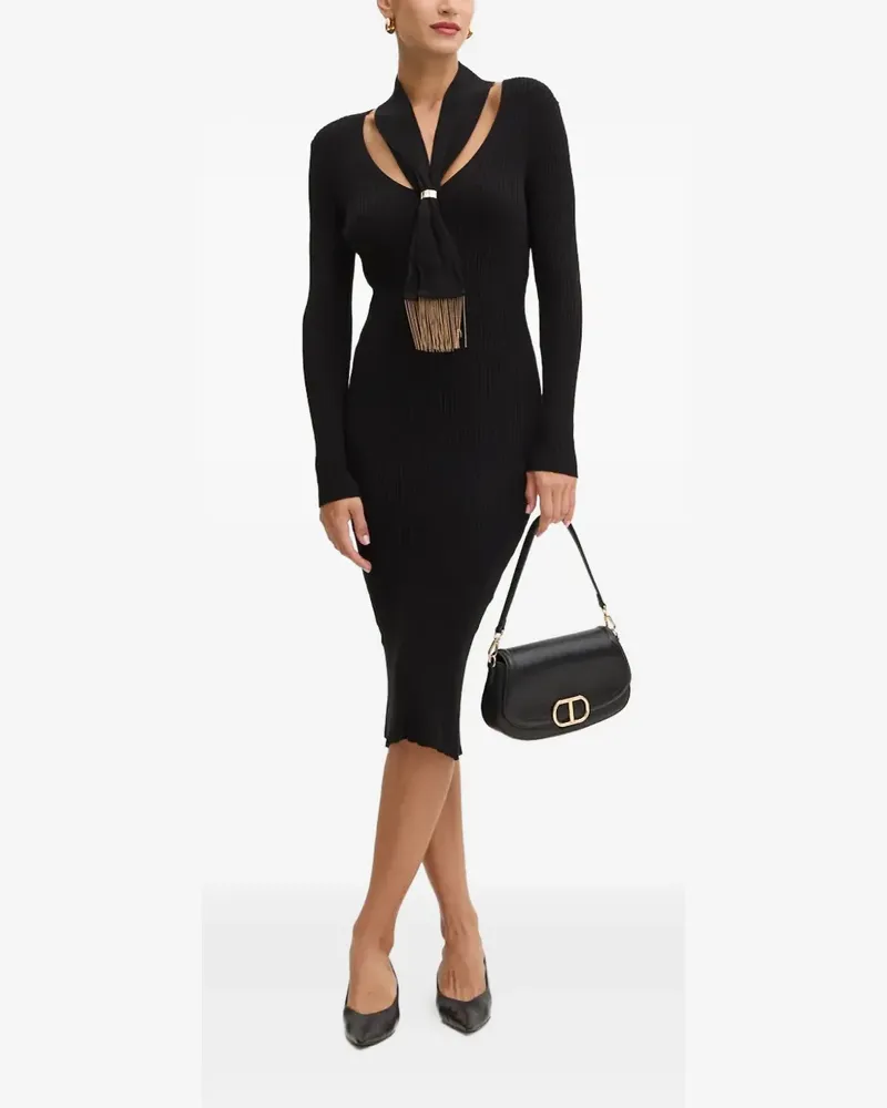 Simona Corsellini Geripptes Kleid - Schwarz Schwarz