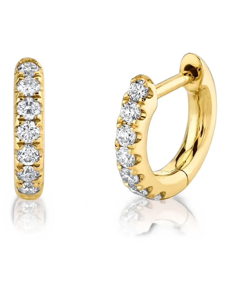 ANITA KO XS diamond huggies earrings - Gold Gold