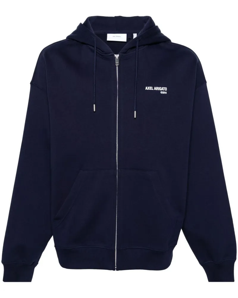 Axel Arigato Fiel Kapuzenjacke mit Reißverschluss Blau