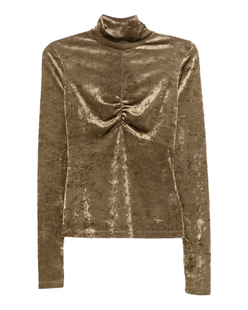 Just Cavalli T-Shirt mit Samteffekt - Braun Braun