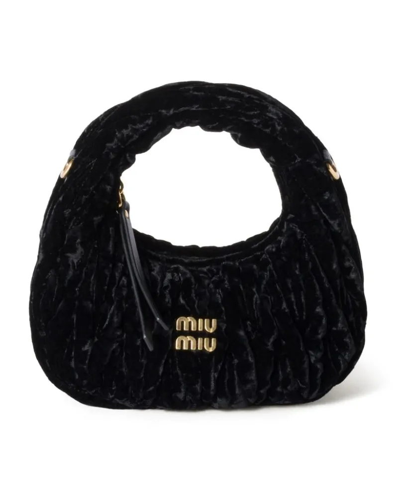 Miu Miu Wander Mini-Tasche aus Samt - Schwarz Schwarz