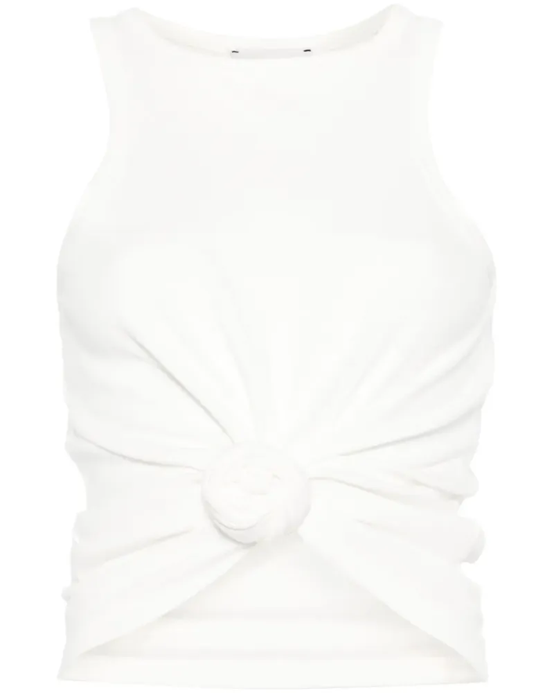 Magda Butrym Tanktop mit Rosenapplikation - Weiß Weiß