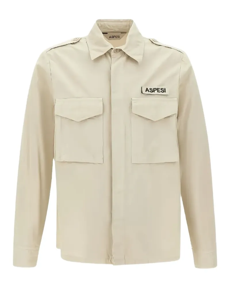 ASPESI logo-patch shirt - Nude Nude