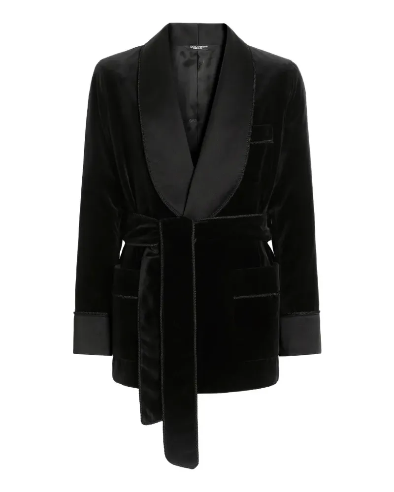 Dolce & Gabbana Leichte Sicilia Jacke aus Samt - Schwarz Schwarz