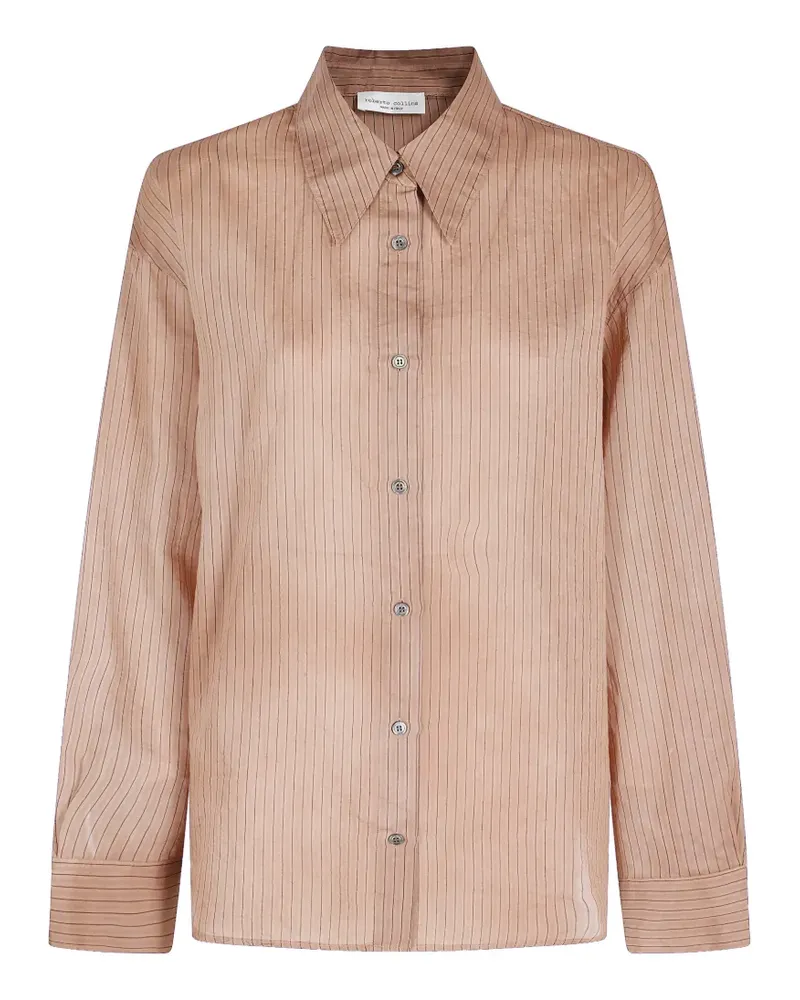 Roberto Collina vertical-stripe long-sleeve shirt - Nude Nude