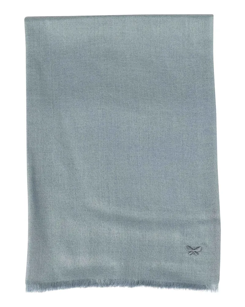 Max Mara Rauche Schal mit Fransen - Blau Blau