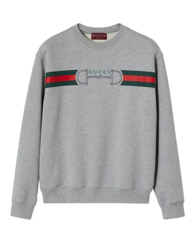 Gucci Sweatshirt mit Horsebit-Stickerei - Grau Grau