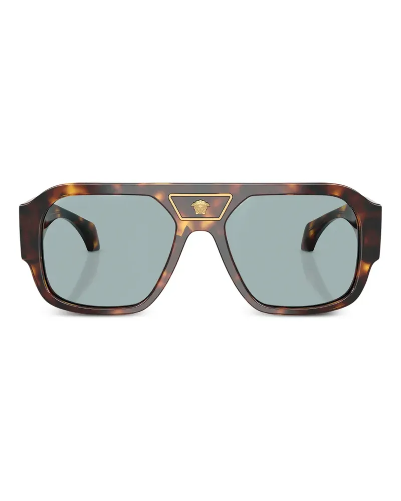 Versace Sonnenbrille mit eckigem Gestell - Braun Braun