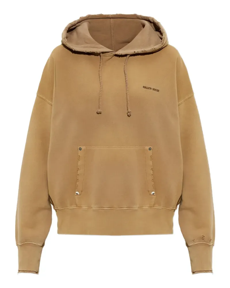 Golden Goose Hoodie in Distressed-Optik - Nude Nude